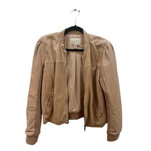 Hinge Leather Beige Jacket Size 1